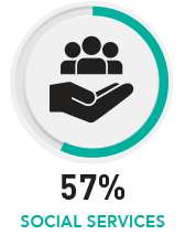 57% Social Services
